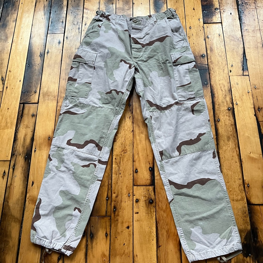 Vintage Military Men’s Large Long (32x34) Desert Camo Combat Pants Trousers Army